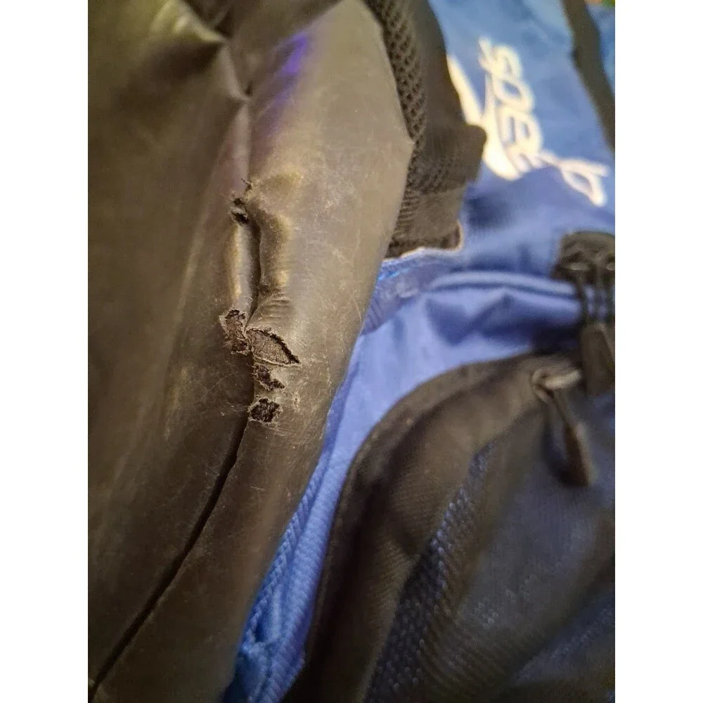 Speedo Teamster 35L Swim Backpack Blue Black Swim Gear Bag Wet Pocket Dirt Bag